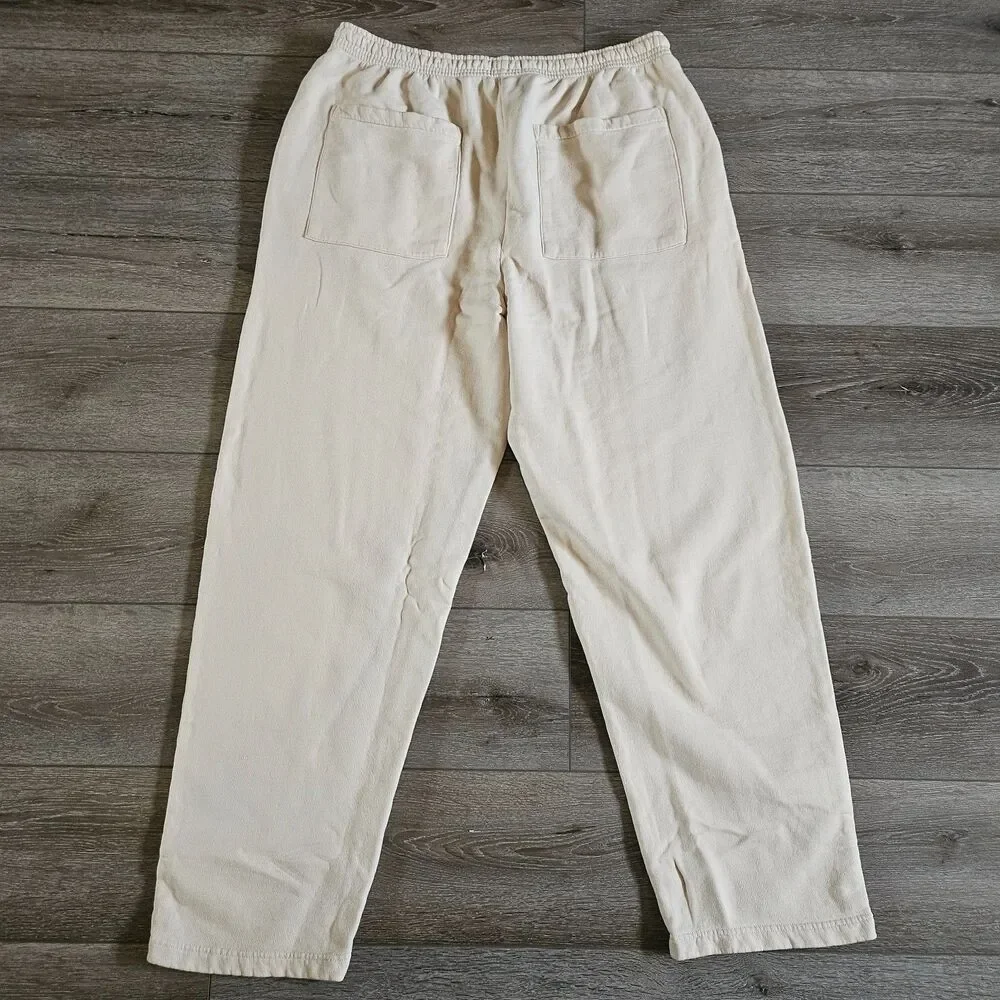 NWT MATE the Label Mens Organic Fleece Straight leg Sweatpants Size XXL Bone